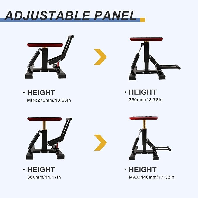 POLARBEAR Dirt Bike Stand Quick Jack Hydraulic Stand Motorcycle Low Profile Jack Portable Aluminum 1200Lbs Capacity for Pit Bike Cleaning and Repair(Red)