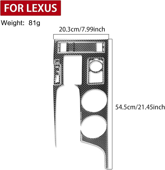 Soft Carbon Fiber Car Interior Shifter Kit 6/Piece Decorative Sticker for Lexus RC300 350 200T 15-24 Carbon Fiber Interior Accessories