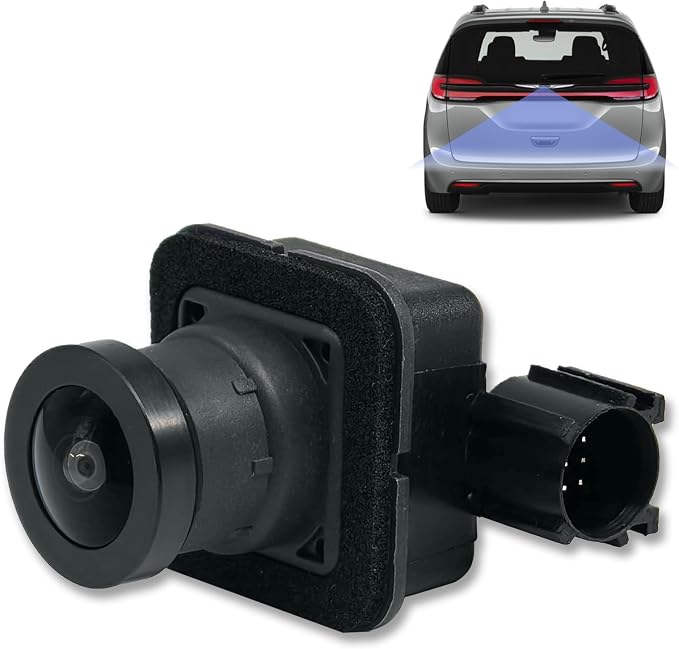 Rear Backup Camera Compatible with 2017-2023 Chrysler Pacifica, 2020 2021 2022 Chrysler Voyager, 170° Wide-Angle Rear View Camera Replaces 68227397AH 68227397AE 68227397AG