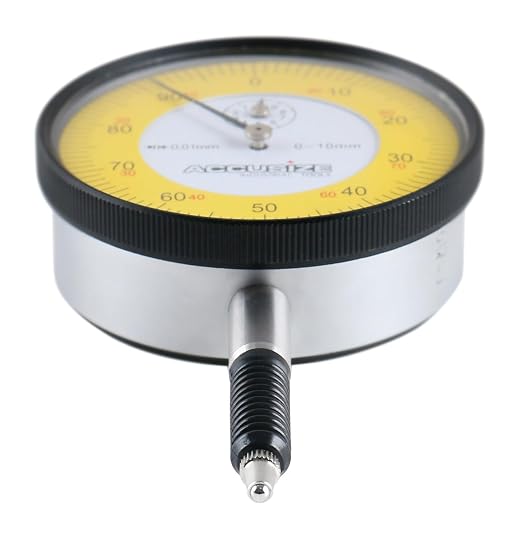 Accusize Industrial Tools 0-1mm x 0.01mm Plain Back IP54 Shockproof Metric Dial Indicator Premium Grade, P900-S002