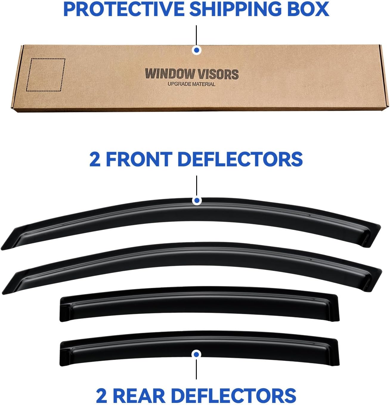 Window Visors Rain Guards Shield for 2010 2011 2012 2013 Mazda 3 Sedan, Out-Channel Window Vent Wind Deflectors Visors Shades for 10 11 12 13 Mazda 3 (Not for Mazda 3 Hatchback)