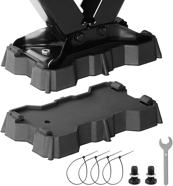 Kohree 2 Pack RV Stabilizer Jack Pads Fits Foot Base 8.75"-9.5" x 5.5", Heavy Duty Rubber Scissor Jack Foot Plate Pads, RV Leveling Blocks for Trailer & 5th Wheels