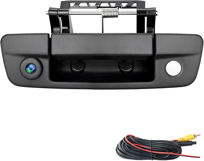 Junsun 1080P Tailgate Handle Backup Camera, IP67 Waterproof Reverse Rear View Camera for Dodge RAM 1500 2009-2017,for RAM 2500 3500 2010-2017 Pickup, w/RCA Connector & Key Hole, Wide Angle Lens
