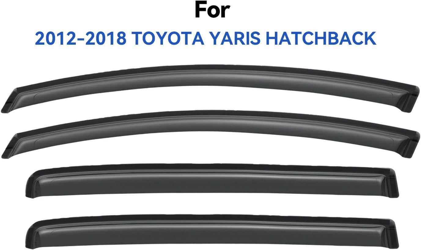 Window Visors Rain Guards for 2012-2018 Toyota Yaris Hatchback, Out-Channel Window Vent Wind Deflectors Visors Shades for 12-18 Toyota Yaris