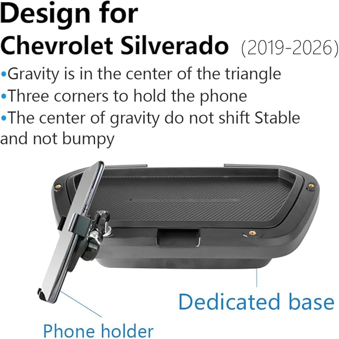 Car Phone Holder Center Console Organizer For Chevrolet Silverado 1500 2019-2026，2500HD 3500HD 2020-2026，GMC Sierra 1500 2019-2026【7" 8" Screen】Auto Accessories Interior Decoration Cell Mount case