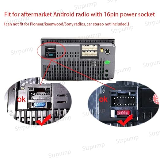 16pin Car Radio Stereo Power Retrofit Harness Cable Wire Loom for 2004-2014 Volvo XC90 with Fiber Amplifier Can Bus Decoder