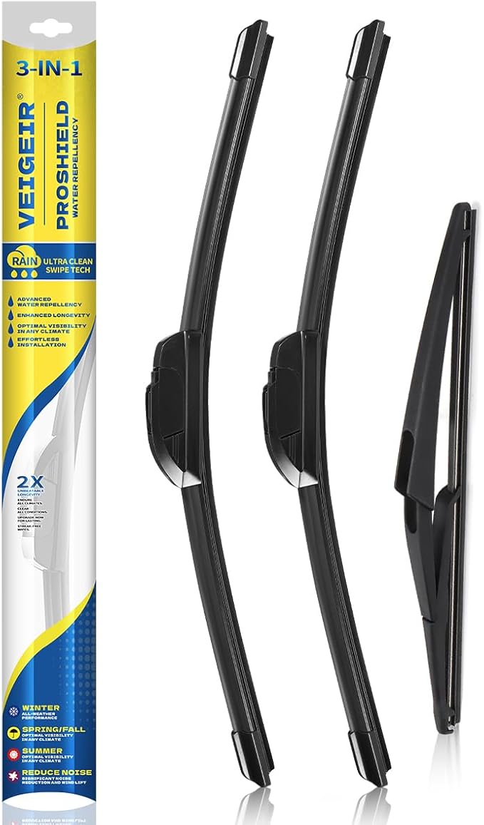 3 Pack Windshield Wiper Blades Compatible with 2009-2016 Ford Expedition Lincoln Navigator Original Factory Quality Front Rear Wipers Blade Set for My Car - 22" 22" 16"