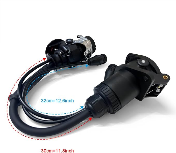 ISO 7638 7 Pin EBS/ABS Diagnostic Cable for Wabco Scanner Tools | ISO 7638 7 Pin 24V CAN Socket Adapter, Fits Trailer & Heavy Duty Truck, Compatible with WABCO Scanner, Cable Only