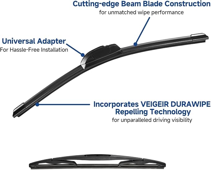 3 Pack Windshield Wiper Blades Compatible with 2007-2017 Jeep Wrangler 2008-2018 Wrangler JK Original Factory Quality Front Rear Wipers Blade Set for My Car - 15" 15" 13"