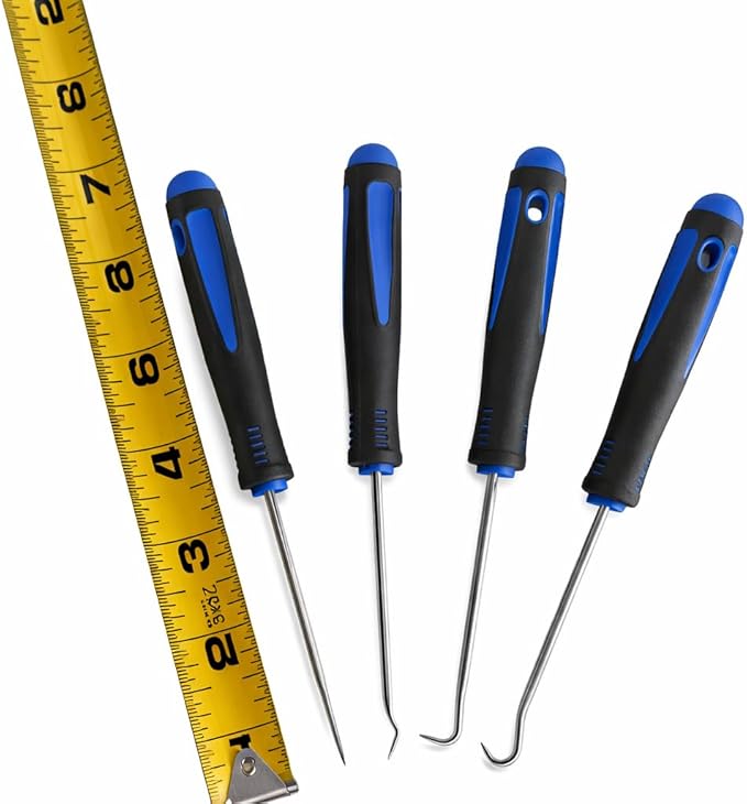 Tech Team #789-9-Piece Hook & Pick Set – Radiator Coolant Hose Removal, Seal & Gasket Pick Tools with Comfort Grips – Includes 4 Mini Picks & 5 Full-Size Hook Tools for Automotive & Repair Work