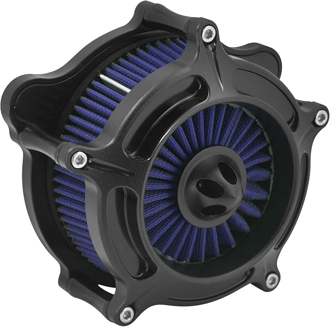 Air Cleaner Filter Aluminum Fit for Harley Touring Road King Street Glide Softail (Black Housing Blue Element, D For M8 Touring 17-23 Trike 17-25 Softail 18-24))
