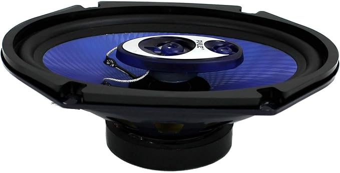 Pyle 6” x 8” Car Sound Speaker (Pair) - Upgraded Blue Poly Injection Cone 3-Way 360 Watts w/ Non-fatiguing Butyl Rubber Surround 70 - 20Khz Frequency Response 4 Ohm & 1" ASV Voice Coil - Pyle PL683BL