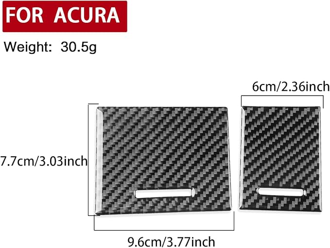black soft carbon fiber car interior ashtray 2/piece decorative sticker suitable for Acura TSX 09-14 carbon fiber car interior