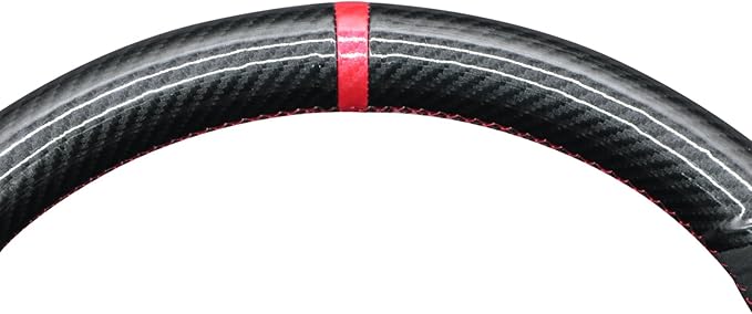 MEWANT Steering Wheel Cover for Infiniti G25 G35 G37 EX35 EX37 Q60 QX50 Made of Shiny PU Carbon Fiber Embossed Athsuede