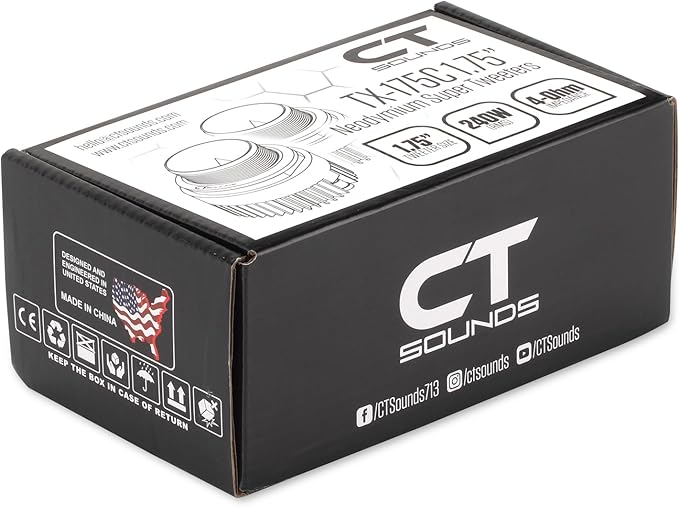 CT Sounds TX-175C 1.75” 480-Watt Neodymium Super Tweeters, Pair