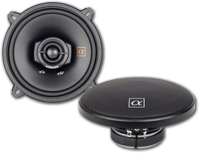 Alphasonik 1 Pair of NS52 Neuron Series 5.25" (300 Watts Max for The Pair) 150 Watts Max Per Speaker 2-Way Full-Range Car Audio Speaker with PEI Dome Tweeter Polypropylene Cone Grilles Included