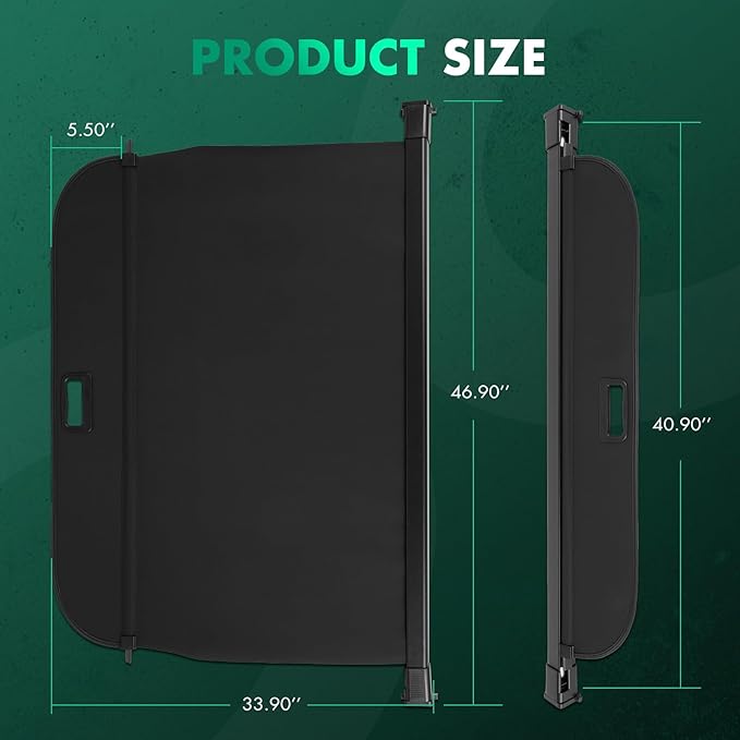 SCITOO Cargo Cover Shade 2018-2024 for Volvo V60 Accessories Retractable Trunk Shielding Shade Cargo Anti-Peeping Luggage Tonneau Cover Privacy Screen