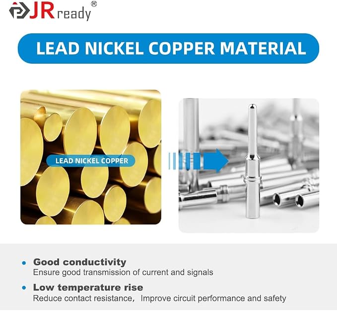 JRready ST6445 Deutsch Solid Pin Kit, Barrel Style Contacts Size 16# 20# Male Female Terminal for DT, DTM, HD Series Connector with Deutsch Pin Extractor Tool