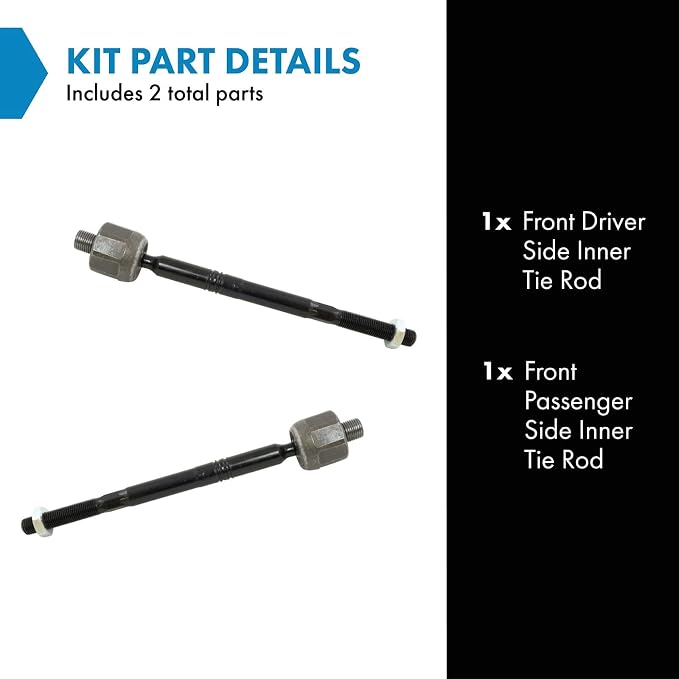 TRQ Inner Driver and Passenger Side Tie Rod Set 2 Piece Compatible with 12-13 BMW 328i 2.0L 14-16 BMW 328i 13-18 320i 14-18 328d 14-16 428i 14-16 435i 16-18 330e 16-18 340i