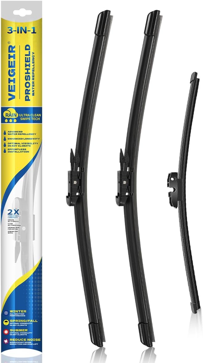 3 Pack Windshield Wiper Blades Compatible with 2015-2023 Ford Edge Original Factory Quality Front Rear Wipers Blade Set for My Car - 28" 28" 15"