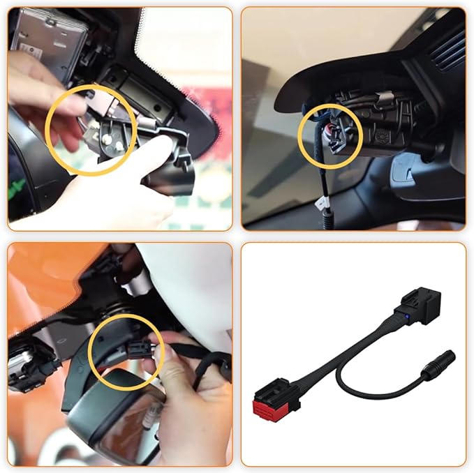 Dash Camera Power Adapter (8-Pin) for Land Rover, Jaguar, Connects to Rearview Mirror, LED Display USB Power Source, Easy to Install, 5V 12V Output, for Dash Cam, Radar, D3-020