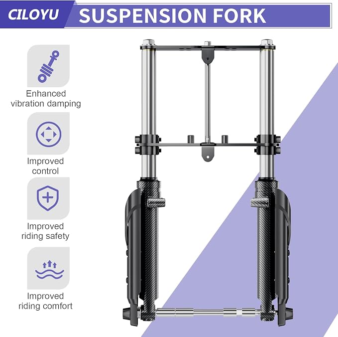 Mini Bike Front Forks Suspension Kit Imitation Carbon Fiber Replacement for Monster Mega Moto MMB80 MMB105 80cc 105cc Coleman CT100U Baja DB30 GMB100 Motovox MBX10 MBX11 Minibike Parts
