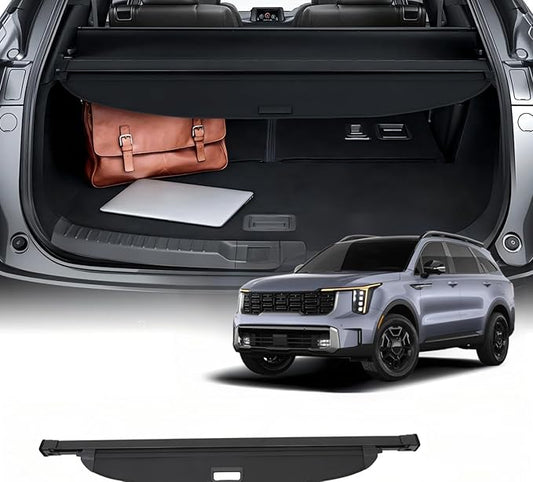 SCITOO Cargo Cover for 2021-2024 2025 Fit for Kia Sorento 1.6L 2021-2024 Fit for Kia Sorento 2.5L Retractable Rear Trunk Cargo Shade Luggage Security Cover Shielding Waterproof
