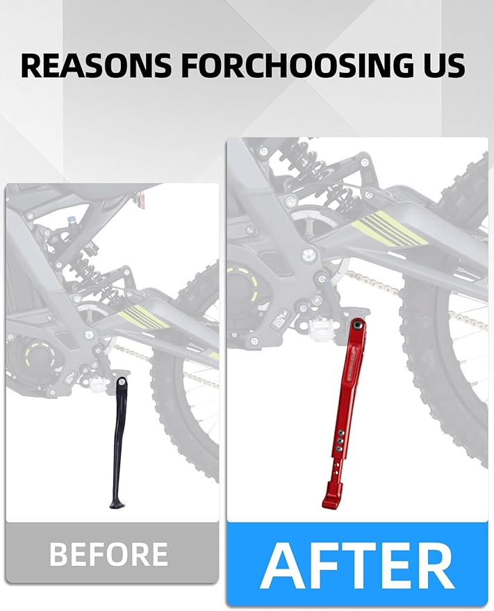 JFG RACING Kickstand for Edirt Bike,CNC Foot Pegs Kick Stand for Electric Dirt Bike Surron Light Bee X and S/E Ride Pro S SS SR/Talaria Sting/X160/X260-Orange