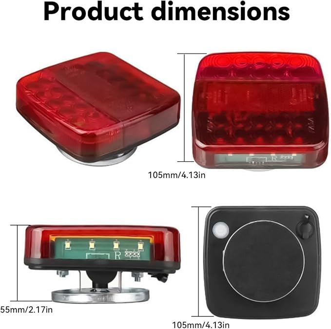 Wireless Trailer Lights Magnetic, Upgrade Rechargeable Wireless Trailer Tow Lights LED Kit, IP65 Waterproof, 10-Hour Battery Life, 100 FT Signal Synchronization for Towing Truck Camper RV Boat