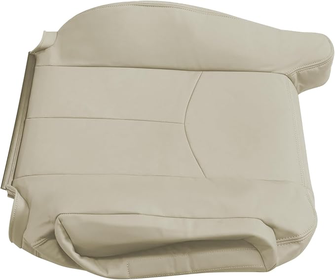 Driver and Passenger Side Bottom and Top Lean Back Leather Seat Covers Light Neutral Tan #522 or 52i Compatible with Chevy Avalanche Tahoe Suburban GMC Yukon XL 2003 2004 2005 2006