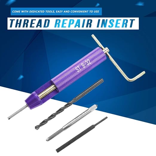 Fafeicy 50pcs Thread Repair Insert, Stainless Steel Coiled Wire Helical Screw Thread Inserts Kit for Parts that Requires Frequent Removing 8-32UNC x 1.5D