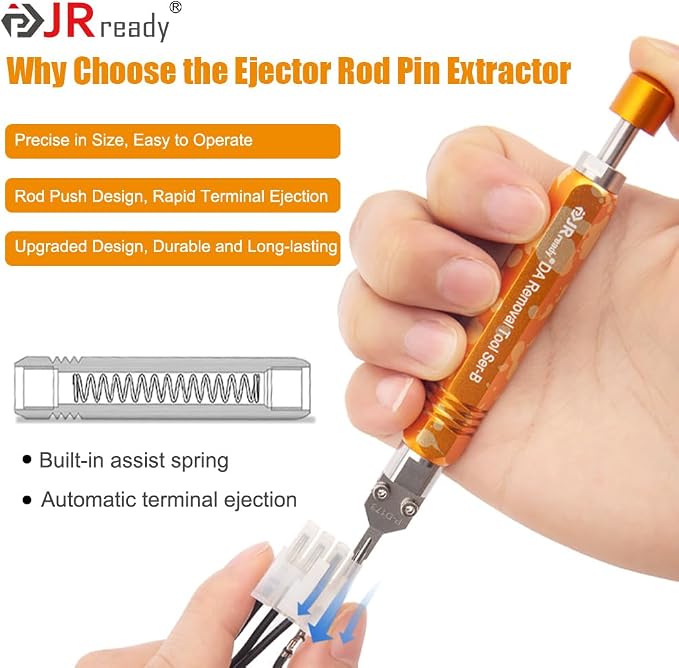 JRready DAP-D173 Molex Pin Extractor Mini Fit Jr Extraction Tool Electrical Pin Removal Tool + ST6519 Mini-Fit Jr Pin Connector Kit Wire Automotive Electrical Male Female Connector 18-24AWG