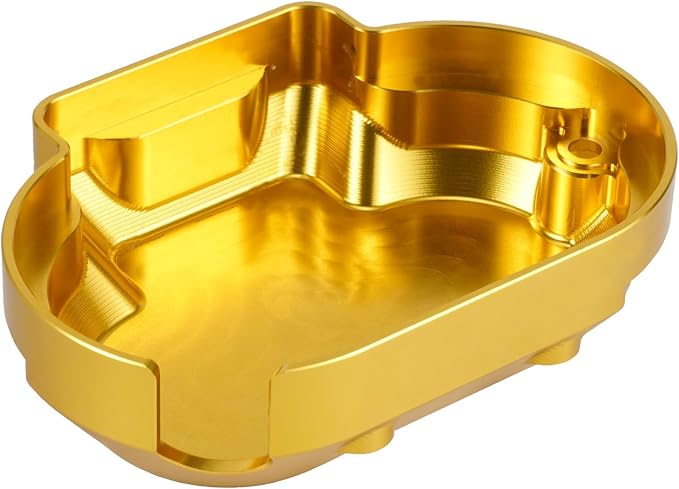 NICECNC Gold Transmission Side Cover Aluminum Compatible with Harley Electra Glide Standard FLHT 2017-2020, CVO Road Glide FLTRXSE 2017-2020, Replacement for 25800057, See Fitments