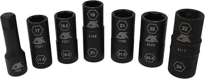 CTA Tools 7307 7 Pc. Flip Socket Set - Removal of Inflated, Warped and Mangled Chrome-Cap Style Lug Nuts