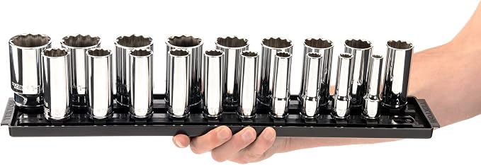 TEKTON 1/2 Inch Drive 12-Point Socket Set, 19-Piece | SHD92127