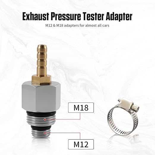 Exhaust Back Pressure Tester,Exhaust Back Pressure Gauge Kit with 6 Ft Hose and M12/M18 Adapters – Diagnose Catalytic Converter Issues Efficiently