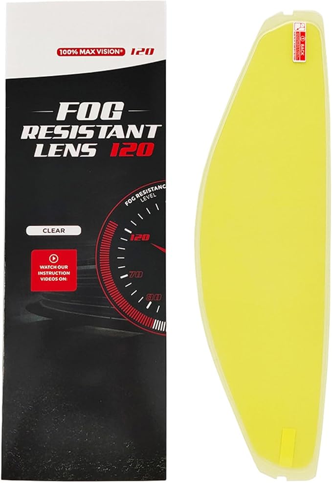 Anti Fog Film Resistant Lens Clear for I90 Helmet HJ-33 100% Max Vision Shields for Equipped Shields (Clear)
