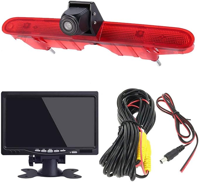 HD Brake Light Rear View Reversing Camera with Angle Adjustable Compatible with Toyota Proace/Citroen Berlingo B9/Opel Combo/Limousine/Peugeot Partner Tepee/Rifter (Camera+7''Monitor)