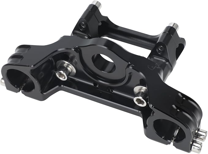 Motorcycle Top Triple Clamp 7/8" 22MM Upper Triple Tree Bar Mount with Risers Set CNC for CRF 110 CRF110F 2013-2024 CRF125F CRF125FB 2019-2024 CRF 110F 125F 125FB Black