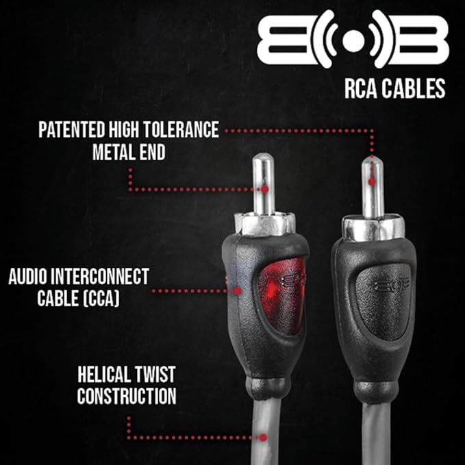 Belva True 4 Gauge AWG Premium CCA Complete Amplifier Wiring Kit with OFC 4-Channel RCA Cable - BAK44 RED