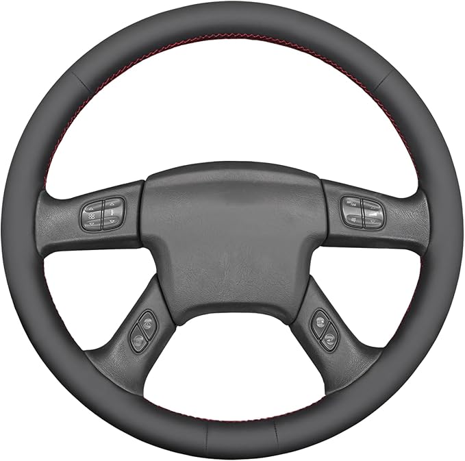 MEWANT Steering Wheel Cover for Chevy Silverado 1500/2500/3500 2003-2006 / Silverado 1500 2500HD 3500 Classic 2007 / Trailblazer 2002-2009 Hand-Stitched Steering Wheel Wrap