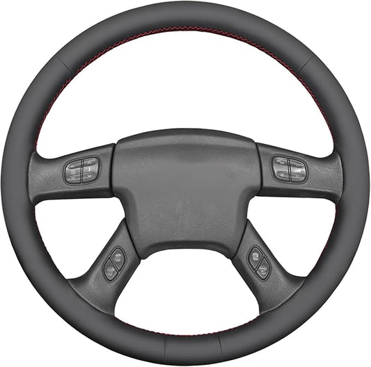 MEWANT Steering Wheel Cover for Chevy Silverado 1500/2500/3500 2003-2006 / Silverado 1500 2500HD 3500 Classic 2007 / Trailblazer 2002-2009 Hand-Stitched Steering Wheel Wrap