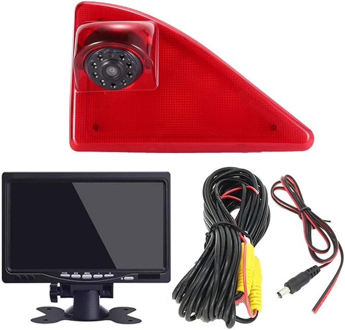 HD Brake Light Rear View Backup Camera Set with 7 Inch LCD Monitor, Transporter Night Vision Reversing Camera Replacement for Renault Master ab 2010/Nissan NV400 ab 2010/Opel Vauxhall Movano ab 2010
