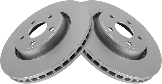 TRQ Front Brake Rotor Set G Coated Vented Compatible with 2011-2023 Dodge Durango 2011-2021 Jeep Grand Cherokee 2022 Jeep Grand Cherokee WK