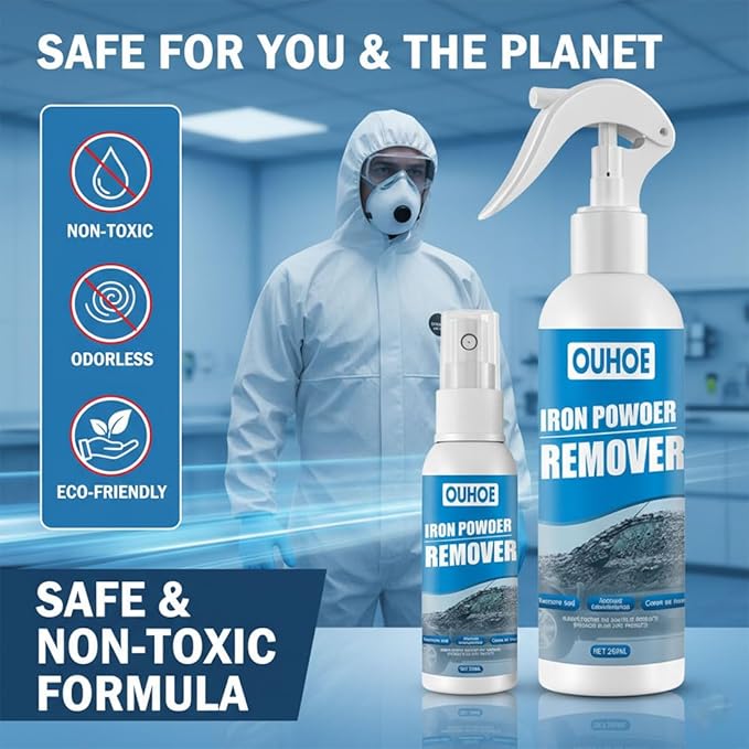 Multi-functional Quick-Acting Rust Removal Spray, 30/100ML Instant Rust Remover for Metal, Car Wheels, Tools & Bikes, Fast-Acting Iron Powder Remover, Restores Shine & Prevents Oxidation (200ml)
