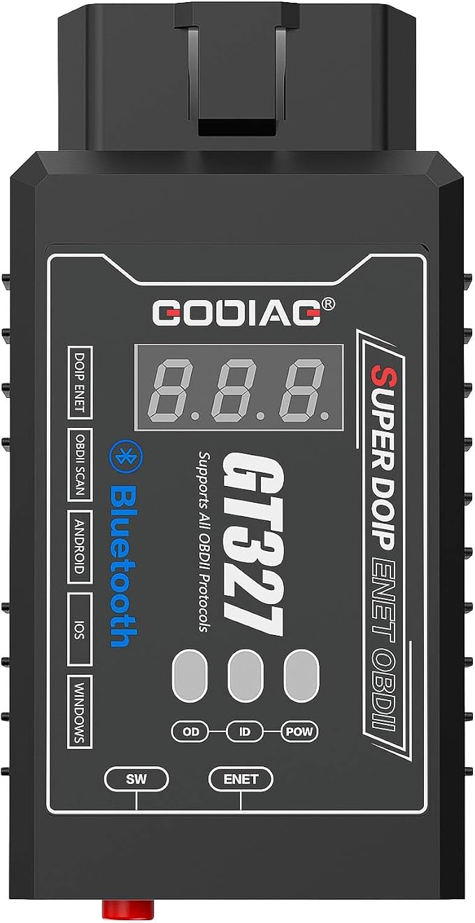 GODIAG GT327 OBD2 Scanner, OBD II Adapter Scanner Connector, DOIP ENET OBD II ELM327v1.5 Full Scanner for iOS/Android/Windows Support Voltage Display