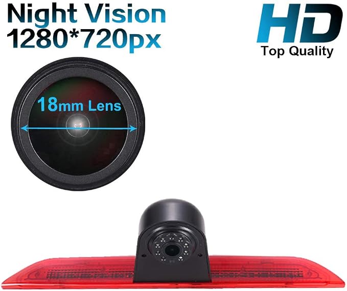 Super HD 1280x720 Pixel 1000 TV Lines 3rd Brake Light Reversing car Camera Brake lamp Parking for Ford Transit Tourneo Custom Jumbo Kasten V363 F150 F250 F350 V636 MK8 2012-2020 Third MPV Waterproof