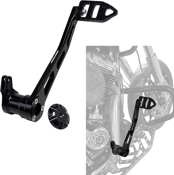 POWER JAMES CNC 10.2" Long Black Foot Brake Clutch Shift Lever & Footpeg Fits for Harley Davidson 2014-25 Street Glide Road Glide FLHX FLTR (Black)