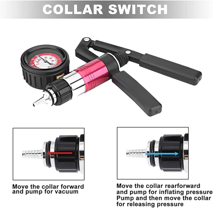 Ventilation Kit Brake, Manometer Hand Vacuum Pump Tester Set with Adapters Fluid Brake Replacement Tool Clutch Ventilation System, for Cars, Motorcycles, Trucks