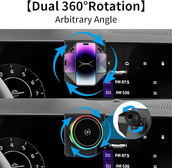 Car Magnetic Phone Mount for Kia Telluride 2023 2024 2025 2026 Auto Interior Accessories Best Cellphone Holder Fast 15W Wireless Charger Cell Phones Charging Screen Stand Vehicle Accessory